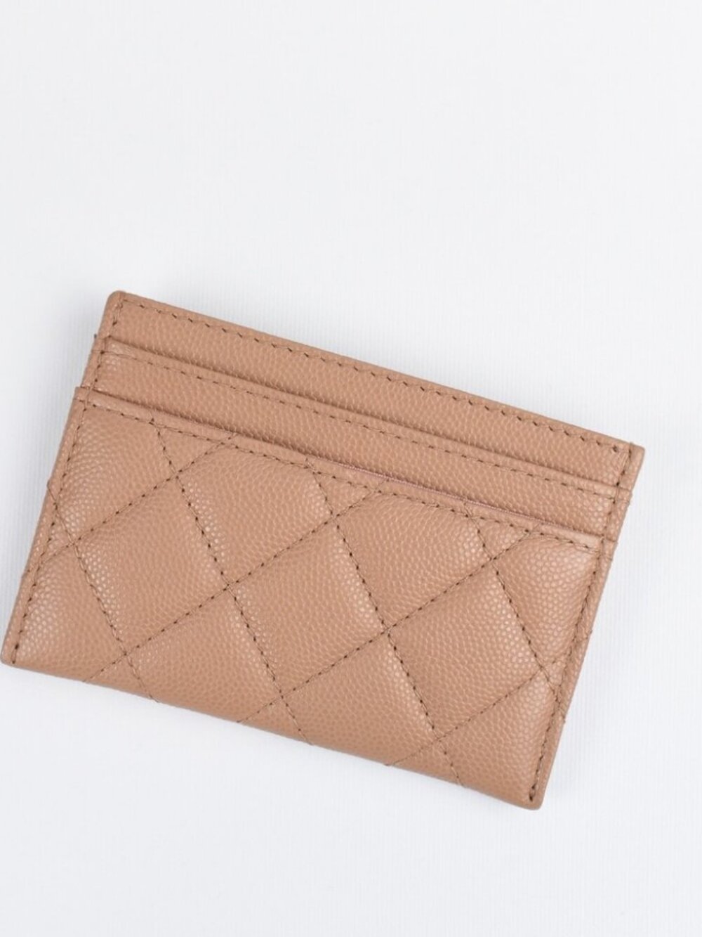 Chanel Card Holder — Beige/Caramel Caviar Leather, Gold Hardware — 23B — NWT - Picture 2 of 5